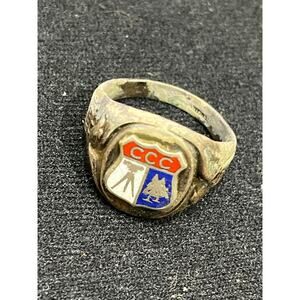 CCC Civilian Conservation Corps Sterling Ring 11.5 Vintage